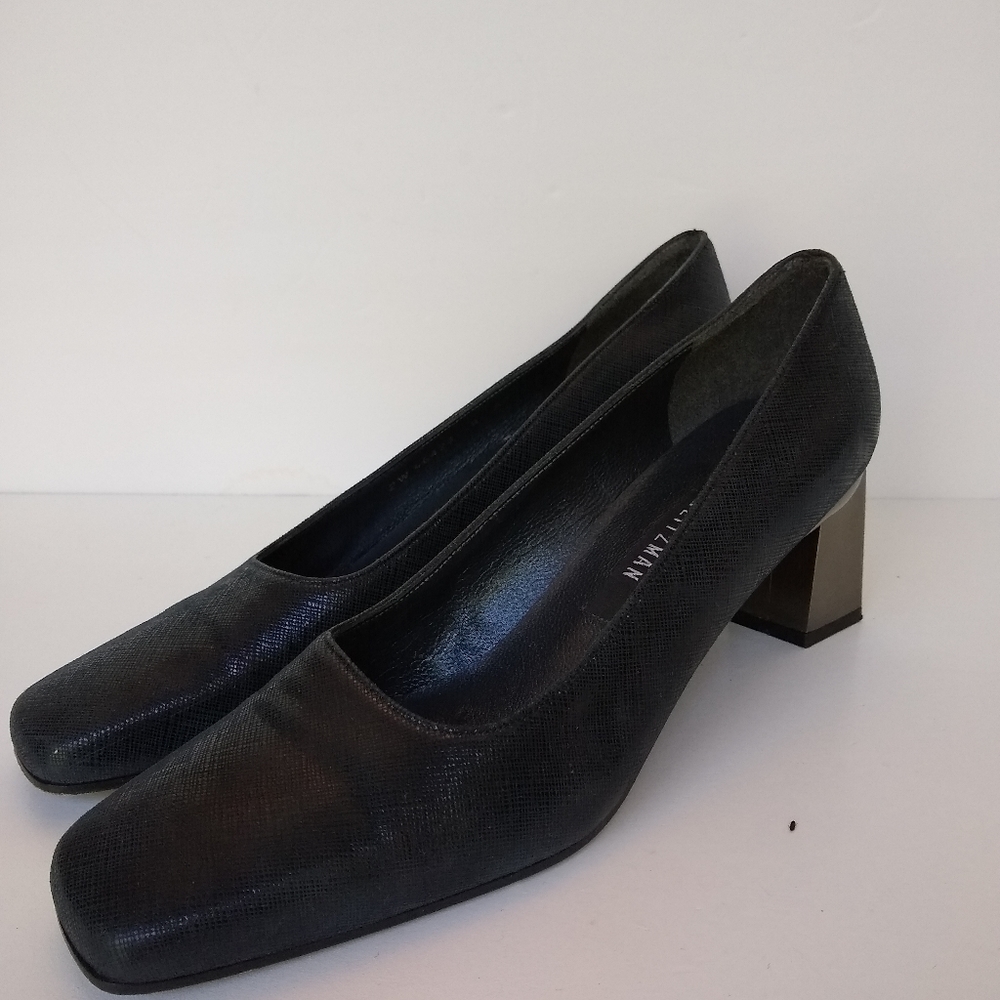 Stuart Weitzman Navy pumps steel heel 8 Narrow